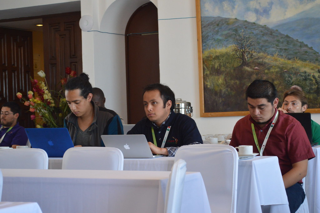 Students working during LATINCRYPT 2015 in Guadalajara, Mexico